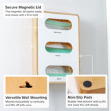 3 Slot Small Ziplock Bag Organizer - Natural Bamboo & White Metal