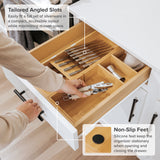 Slanted Silverware + Large Utensils Organizers - Bamboo