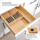 17 Slot Knife Drawer Organizer - Natural Bamboo