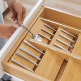 2 Slanted Silverware Organizers - Bamboo