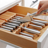 17 Slot Knife Drawer Organizer - Natural Bamboo