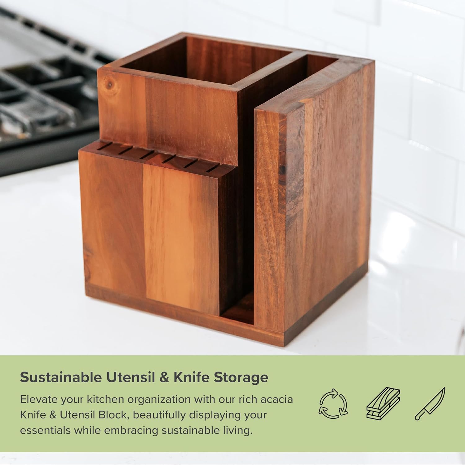 Cooks Standard 02706 Knife Storage Block, Wood, Acacia