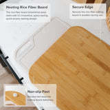 Bamboo Cutting Board with Nesting Rice Fiber Chopping Board (17 x 12.5 in)