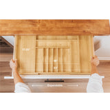 Bamboo Drawer Organizer for Silverware & Utensils (Expands 19-33in)