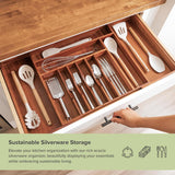 Acacia Drawer Organizer for Silverware & Utensils (Expands 19-33in)