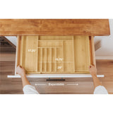 Bamboo Drawer Organizer for Silverware & Utensils (Expands 16-28in)