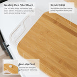 Bamboo Cutting Board with Nesting Rice Fiber Chopping Board (15 x 11 in)