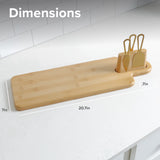 Long Charcuterie Board with Handle - Natural Bamboo