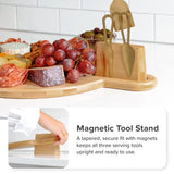 Circle Charcuterie Board with Handle - Natural Bamboo