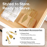 Circle Charcuterie Board with Handle - Natural Bamboo