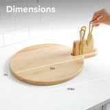 Circle Charcuterie Board with Handle - Natural Bamboo