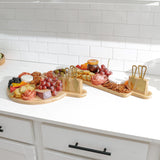 Circle Charcuterie Board with Handle - Natural Bamboo