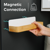 Magnetic Shelf Set - Natural Bamboo & White Metal