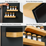 Magnetic Shelf Set - Natural Bamboo & Black Metal