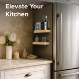 Magnetic Shelf Set - Natural Bamboo & Black Metal