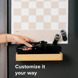 Magnetic Shelf Set - Natural Bamboo & Black Metal