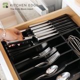 Knife Block Drawer Organizer - Black Bamboo