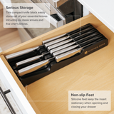 Knife Block Drawer Organizer - Black Bamboo