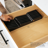 Knife Block Drawer Organizer - Black Bamboo