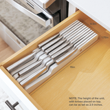 Knife Block Drawer Organizer - White Bamboo