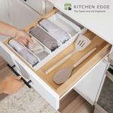 Bamboo Kitchen Towel and Food-Storage Organizer White Finish