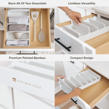 Bamboo Kitchen Towel and Food-Storage Organizer White Finish