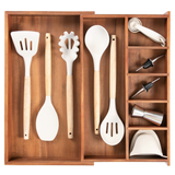 Acacia Drawer Organizer for Utensils & Junk (Expands 10.5-19in)