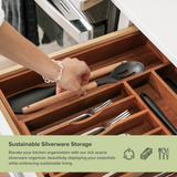 Acacia Drawer Organizer for Silverware & Utensils (Expands 16-26in)
