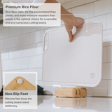Rice Fiber Cutting Board Set with Bamboo Stand