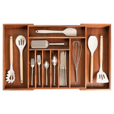 Acacia Drawer Organizer for Silverware & Utensils (Expands 16-28in)