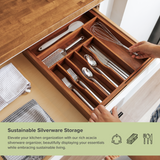 Acacia Drawer Organizer for Silverware & Utensils (Expands 16-28in)