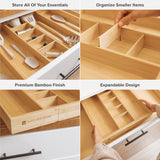 Bamboo Utensils & Junk Drawer Organizer (Expands 15.75-28in)