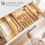 Bamboo Drawer Organizer for Silverware & Utensils (Expands 14.75-25in)