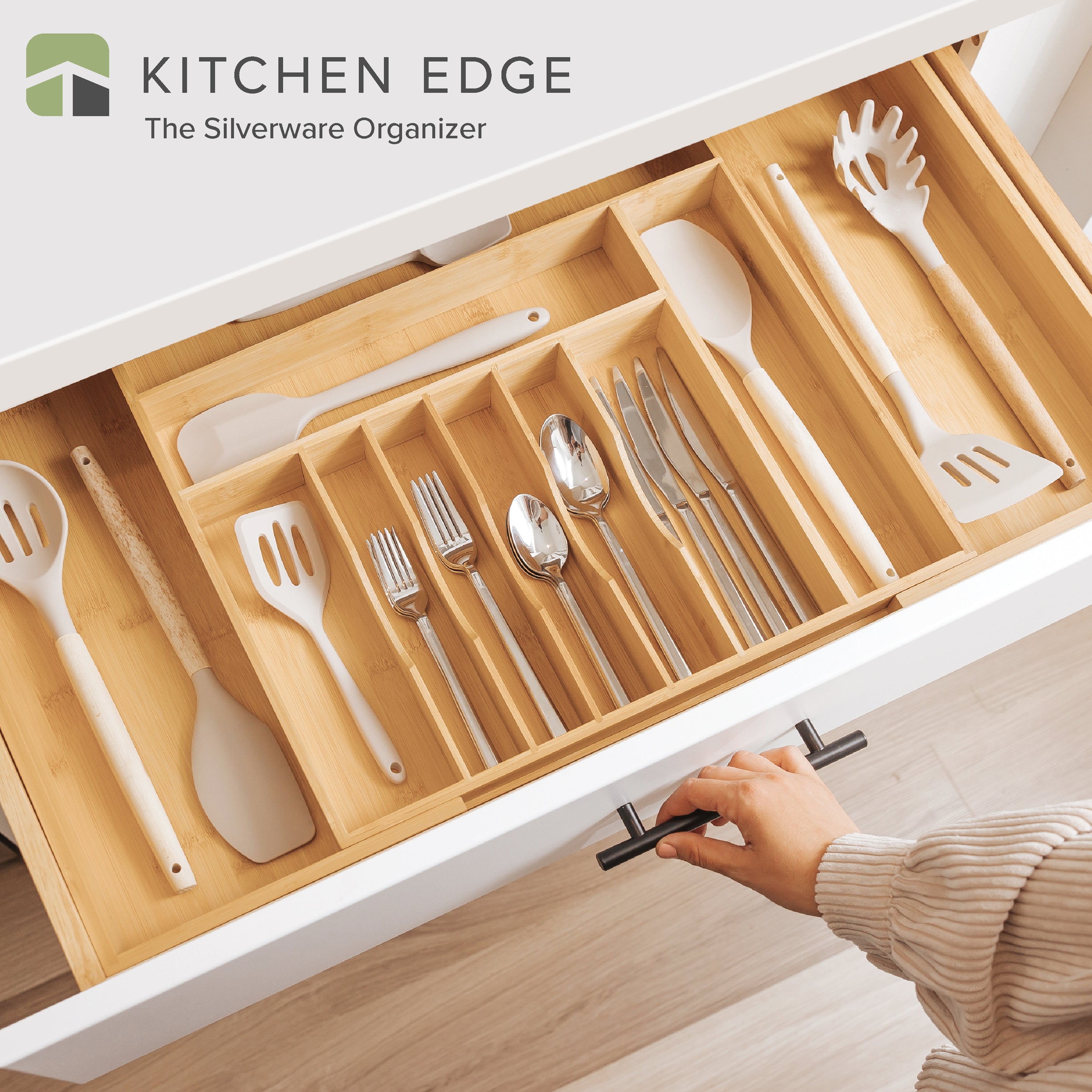 KitchenEdge Premium organizer voor zilverwerk, bestek en keukengerei in KitchenEdge Premium organizer voor zilverwerk, bestek en keukengerei in