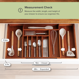 Acacia Drawer Organizer for Silverware & Utensils (Expands 16-28in)