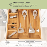 Bamboo Drawer Organizer for Utensils & Junk (Expands 10.5-18.5in)