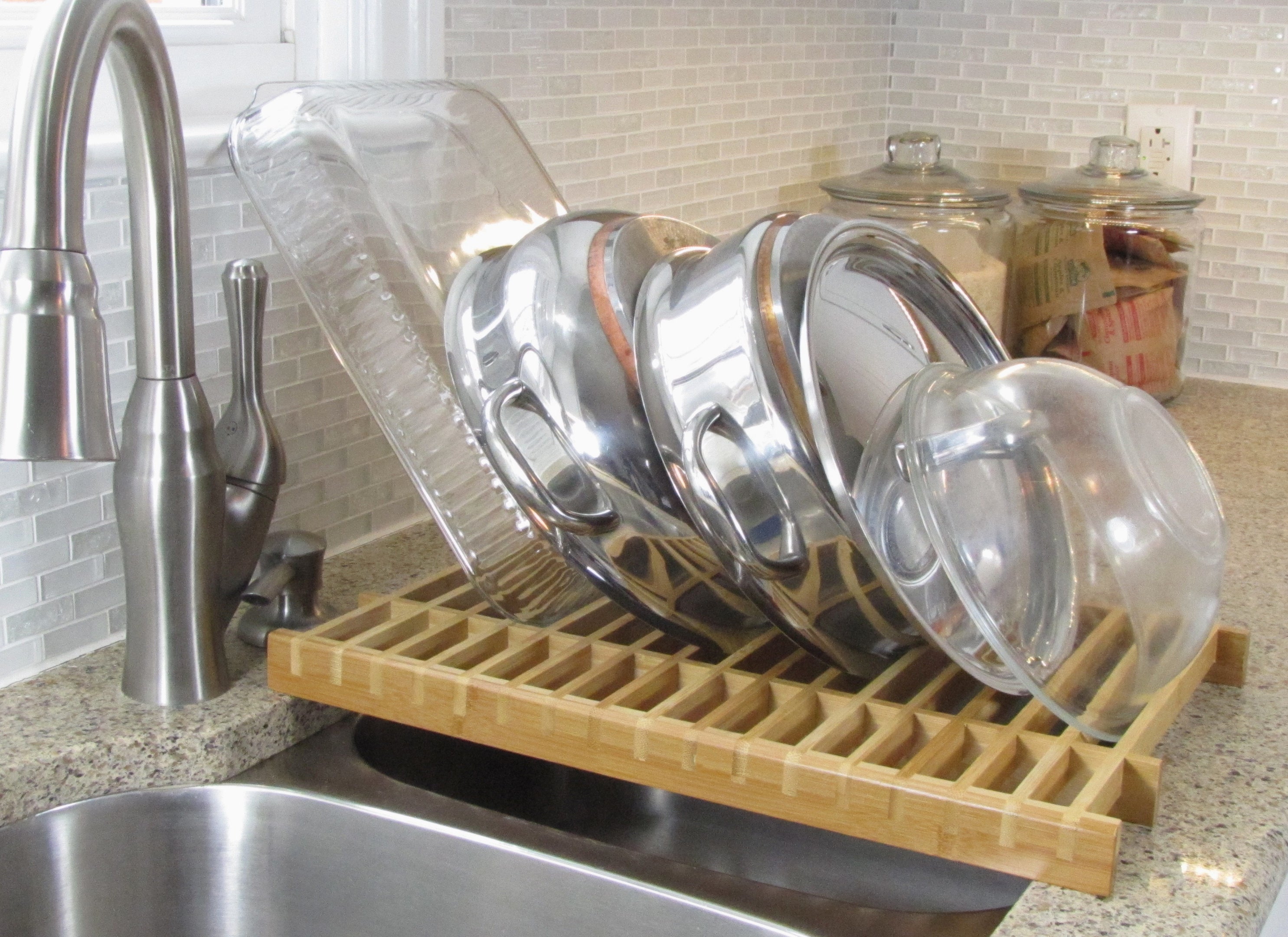 Over The Sink Dish Rack , Stainless Steel Dish Drying Rack Plate